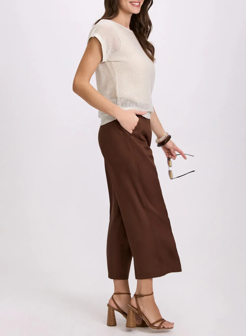 Embroidered Floral Denim Wide-Leg Pants