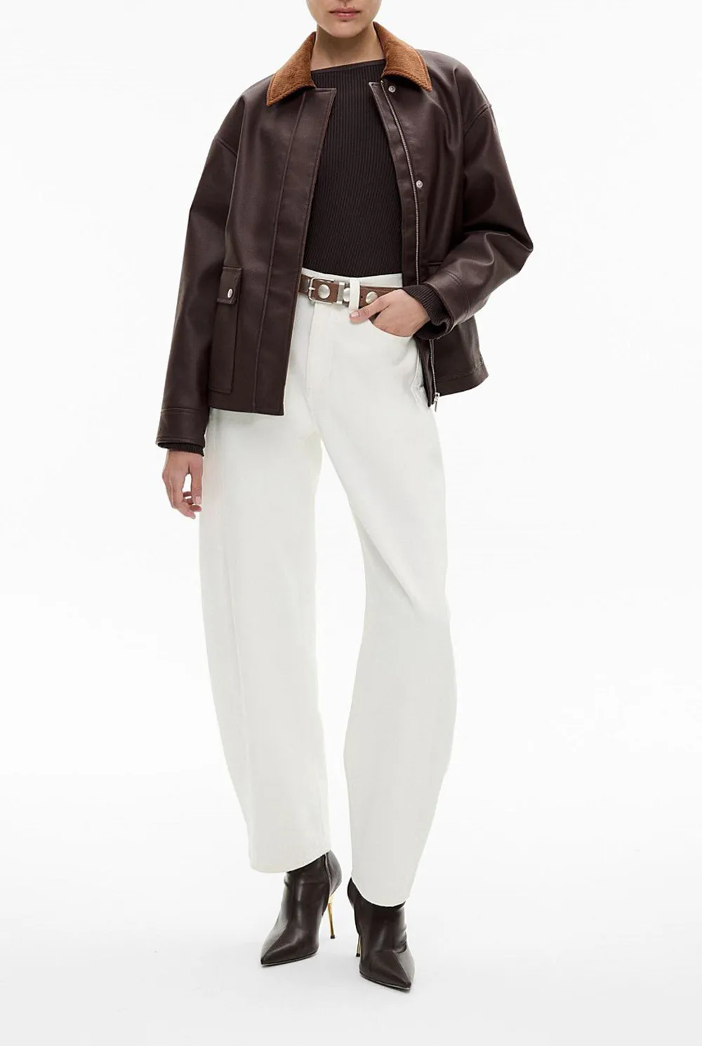 Asymmetric Hem Knitted Sweater