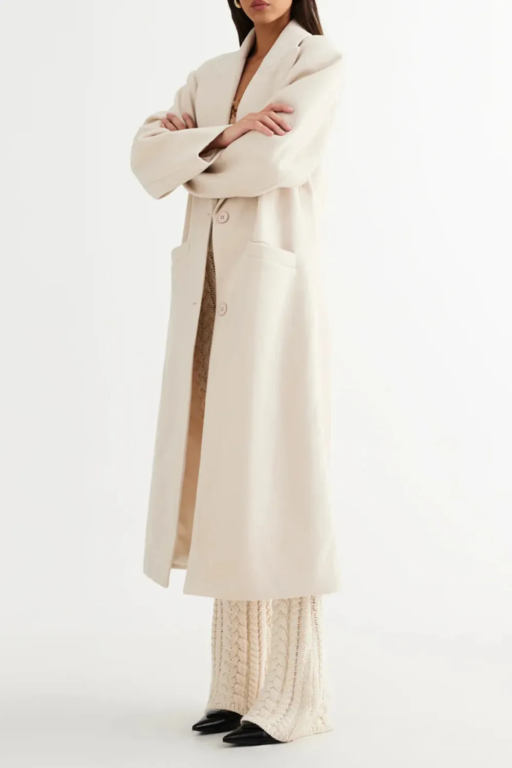 Long Lapel Warm Women's Coat