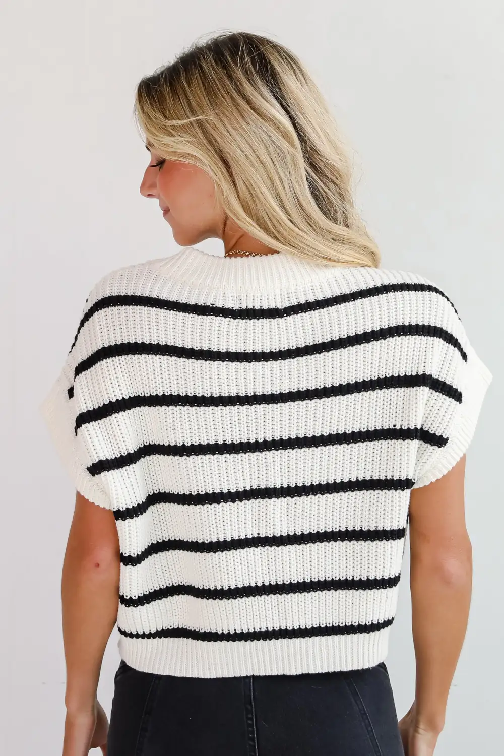 Covetable Simplicity Cream Striped Sweater Top