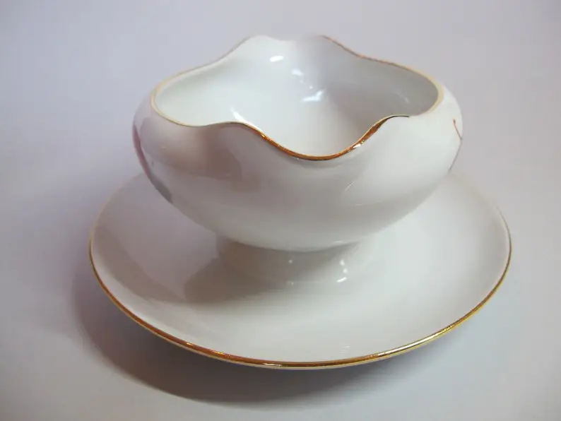 J K W, BAVARIA, sauce bowl with trivet, West Germany, circa 1960