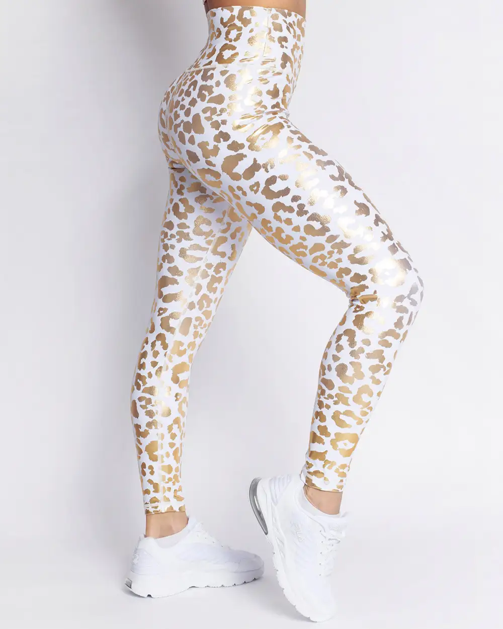 Agile Active Leopard Print Metallic Leggings