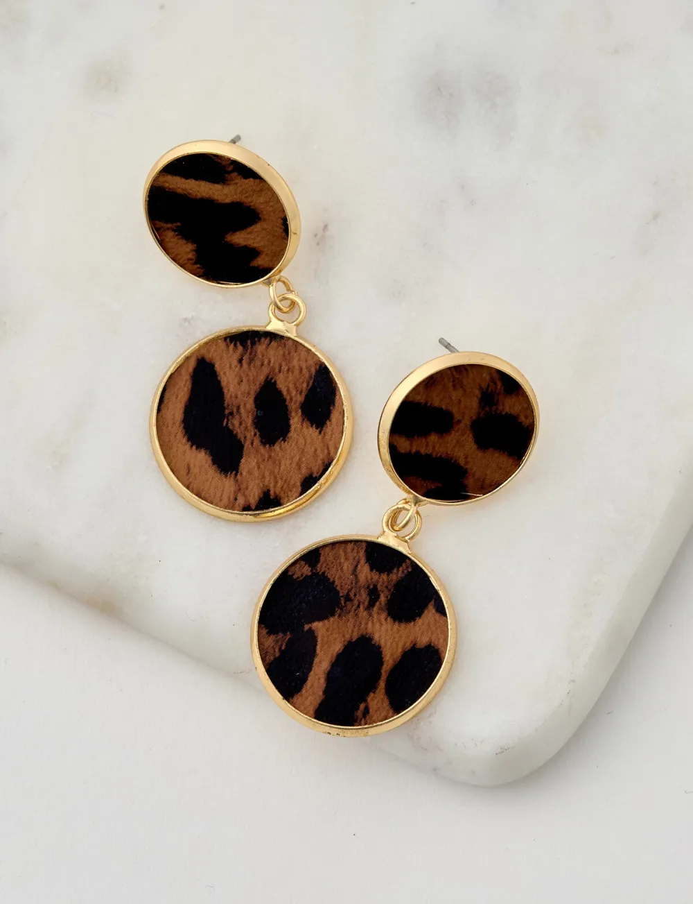 Fashionable And Cool Leopard Print Gold Earrings