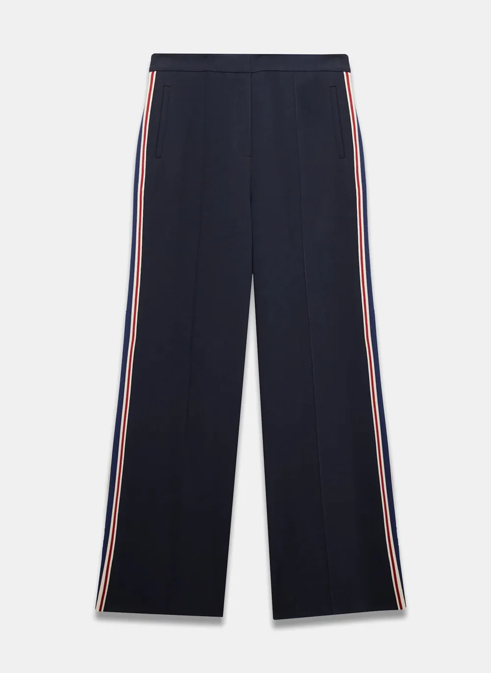 Casual Style Navy Side Stripe Trousers