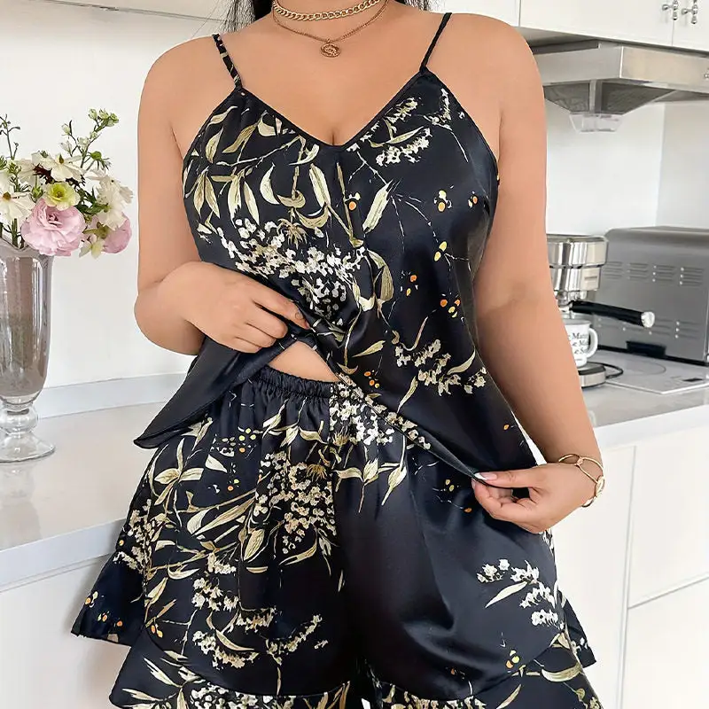 Cherry Print Pajama Sleeveless Set