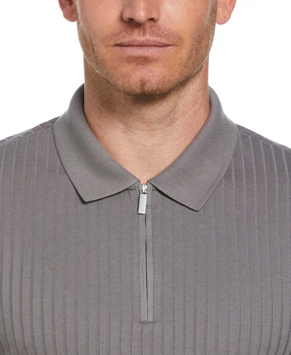 Quarter Zip Ribbed Polo