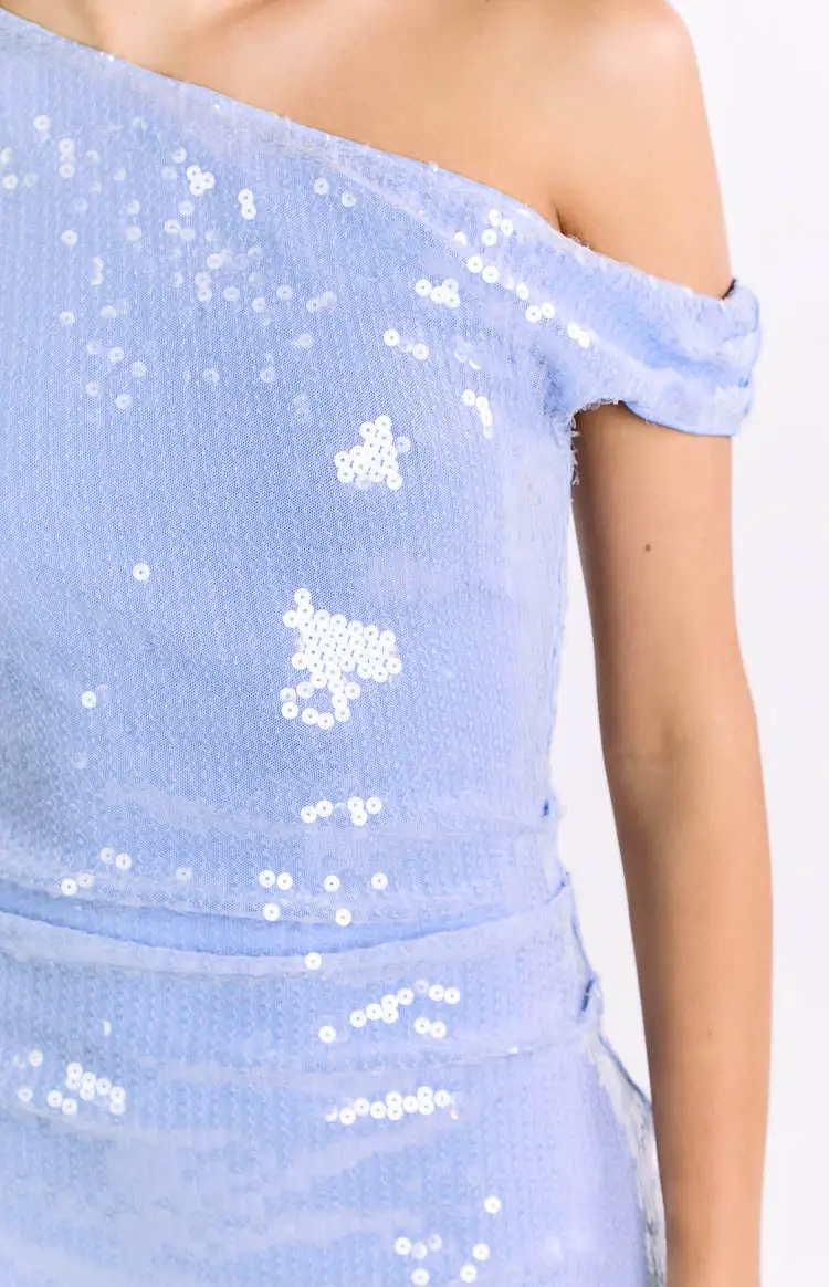 Off Shoulder Bodycon Sequin Mini Dress