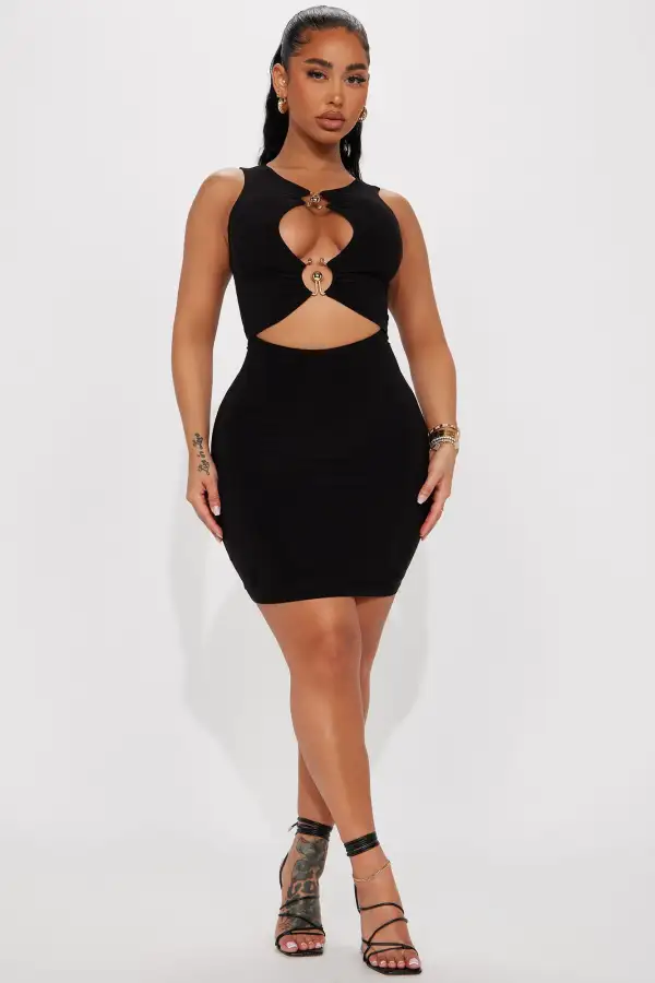 Gabbi Cut Out Mini Dress - Black