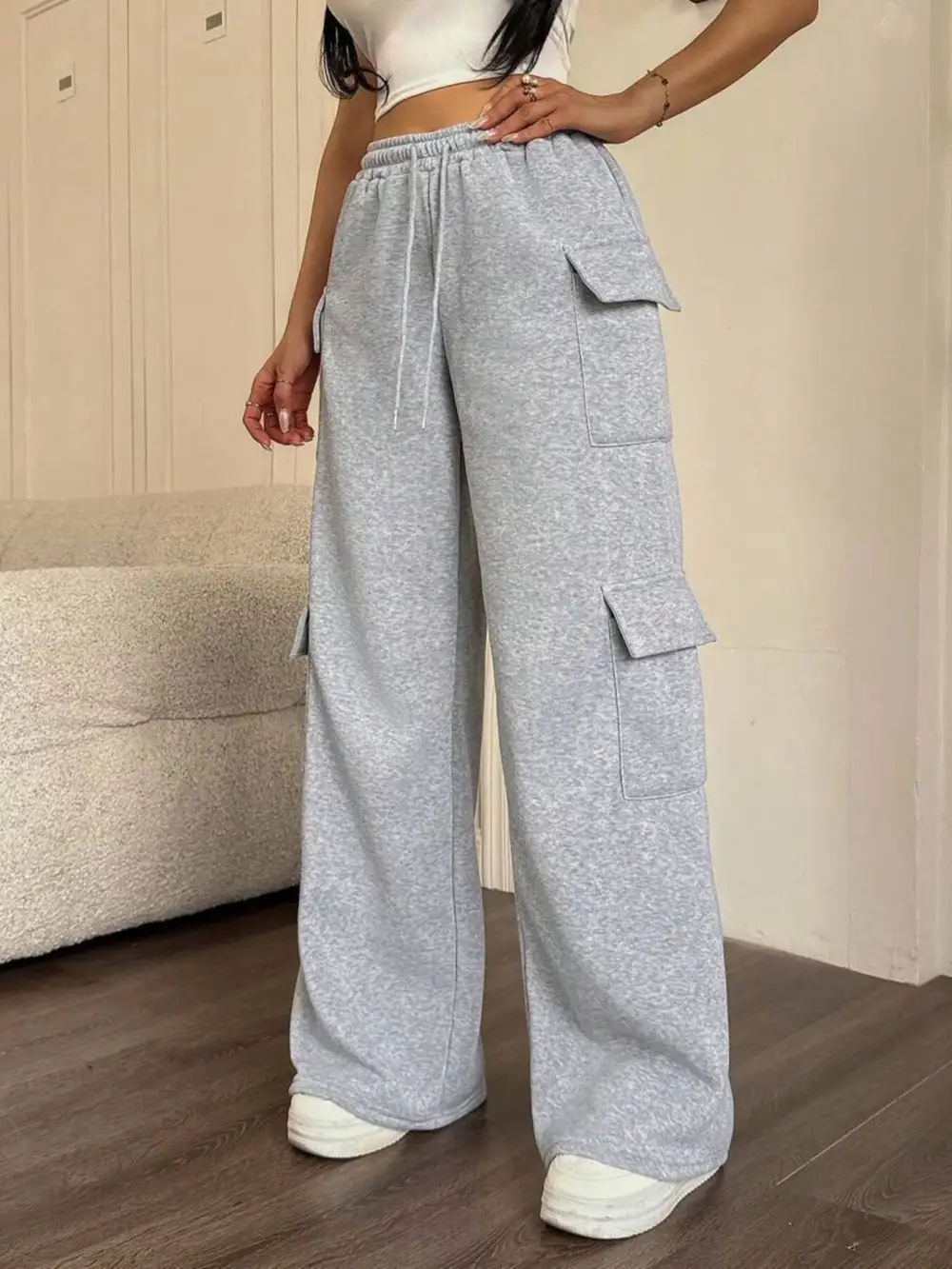 Casual Drawstring Loose Fit Pants