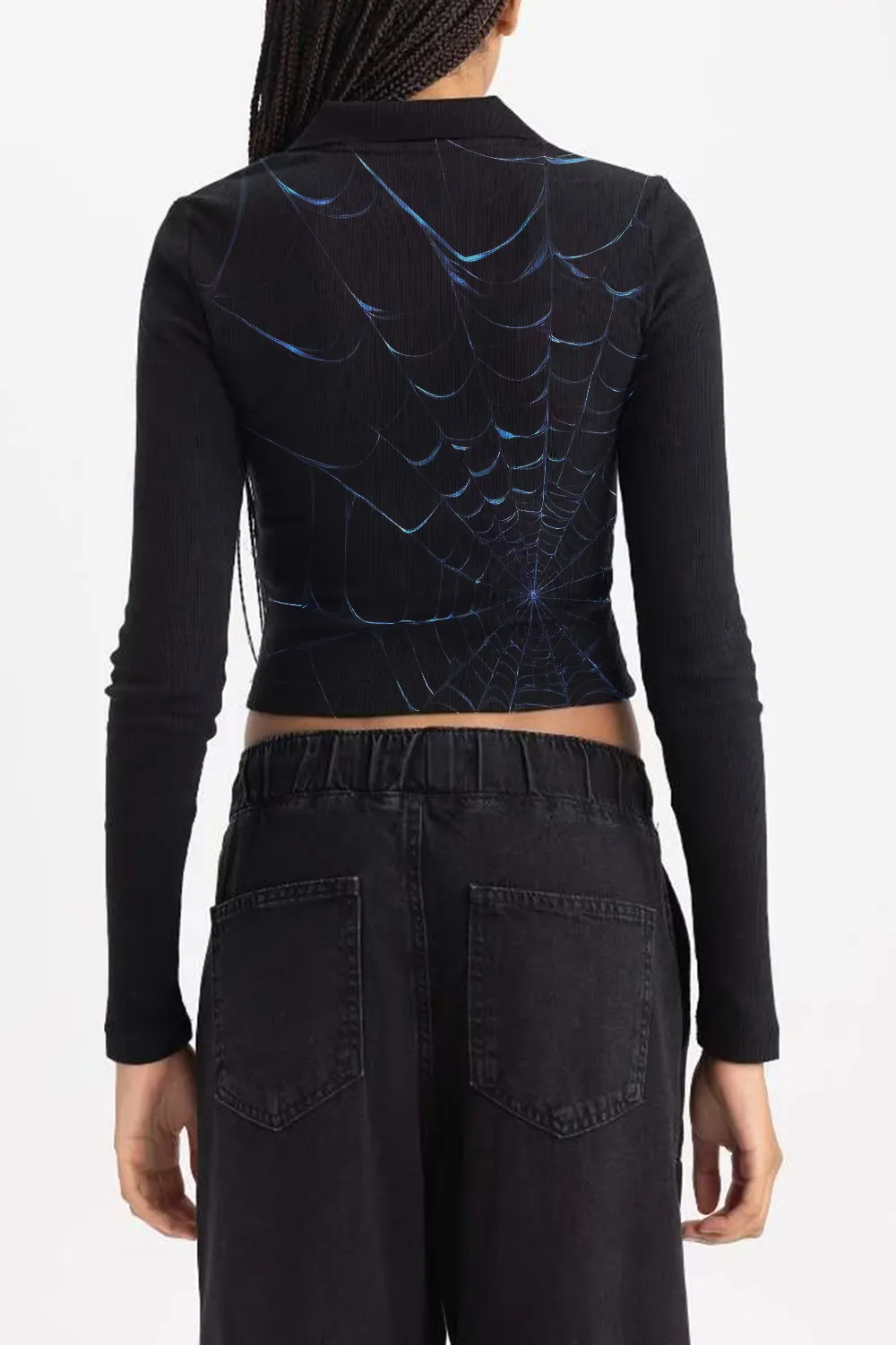 Slim Fit Polo Collar Camisole Long Sleeve T-Shirt
