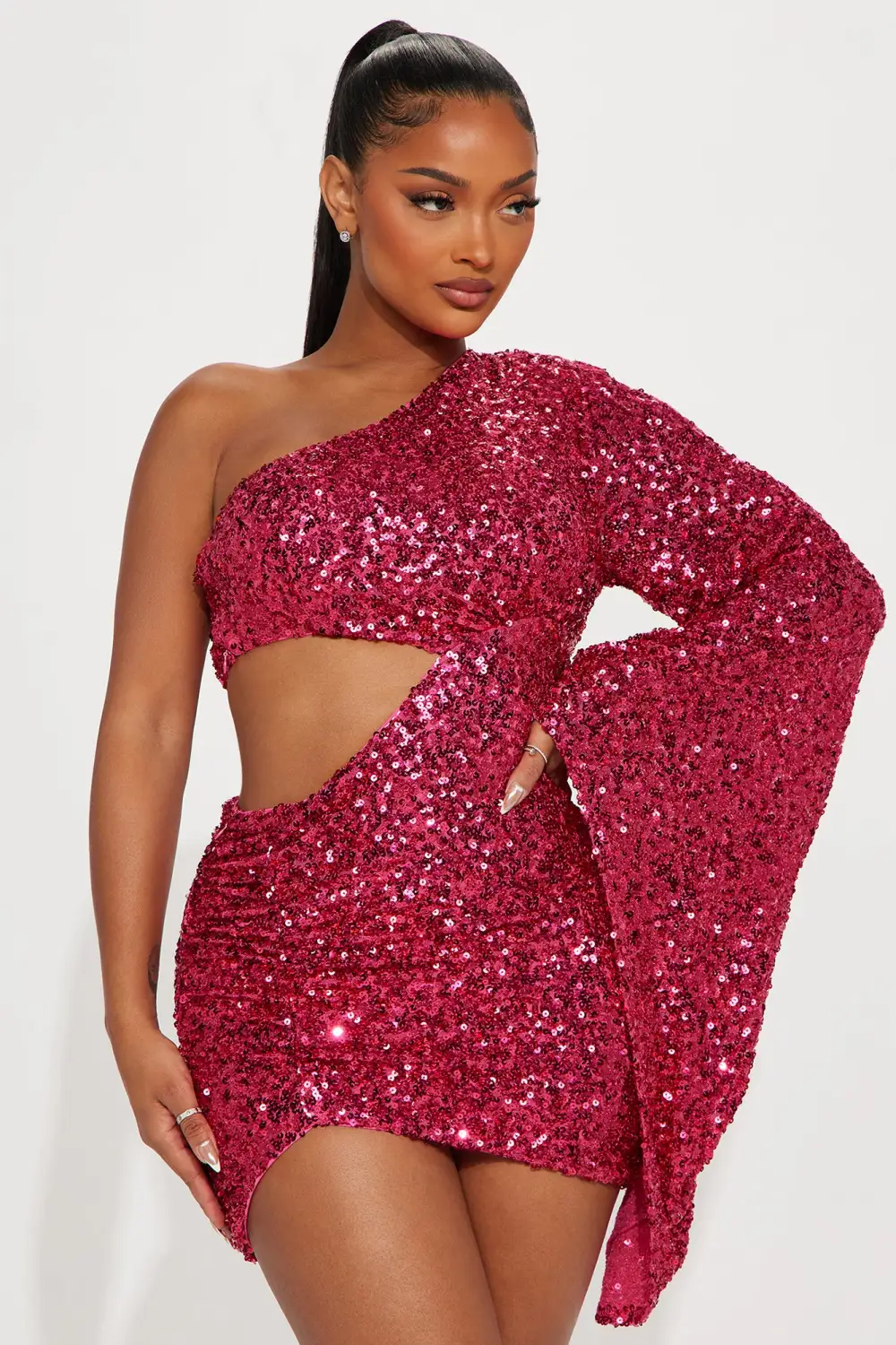 Leilani Sequin Mini Dress - Hot Pink