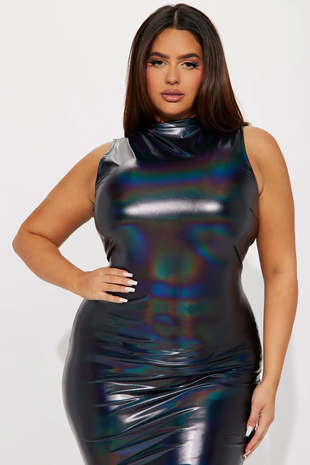 Retro Livin' Sleeveless Midi Dress - Navy