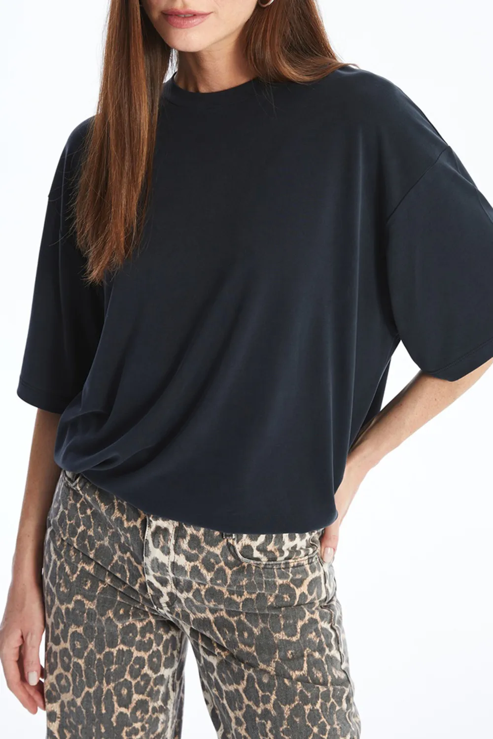 Modal Blended Women's Loose Short Sleeves