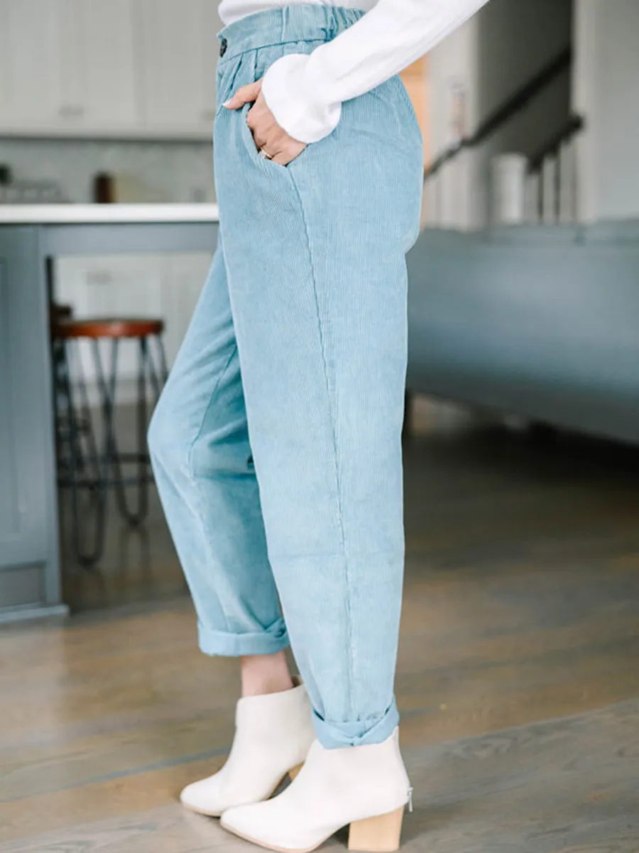 Blue Gray Corduroy Pants