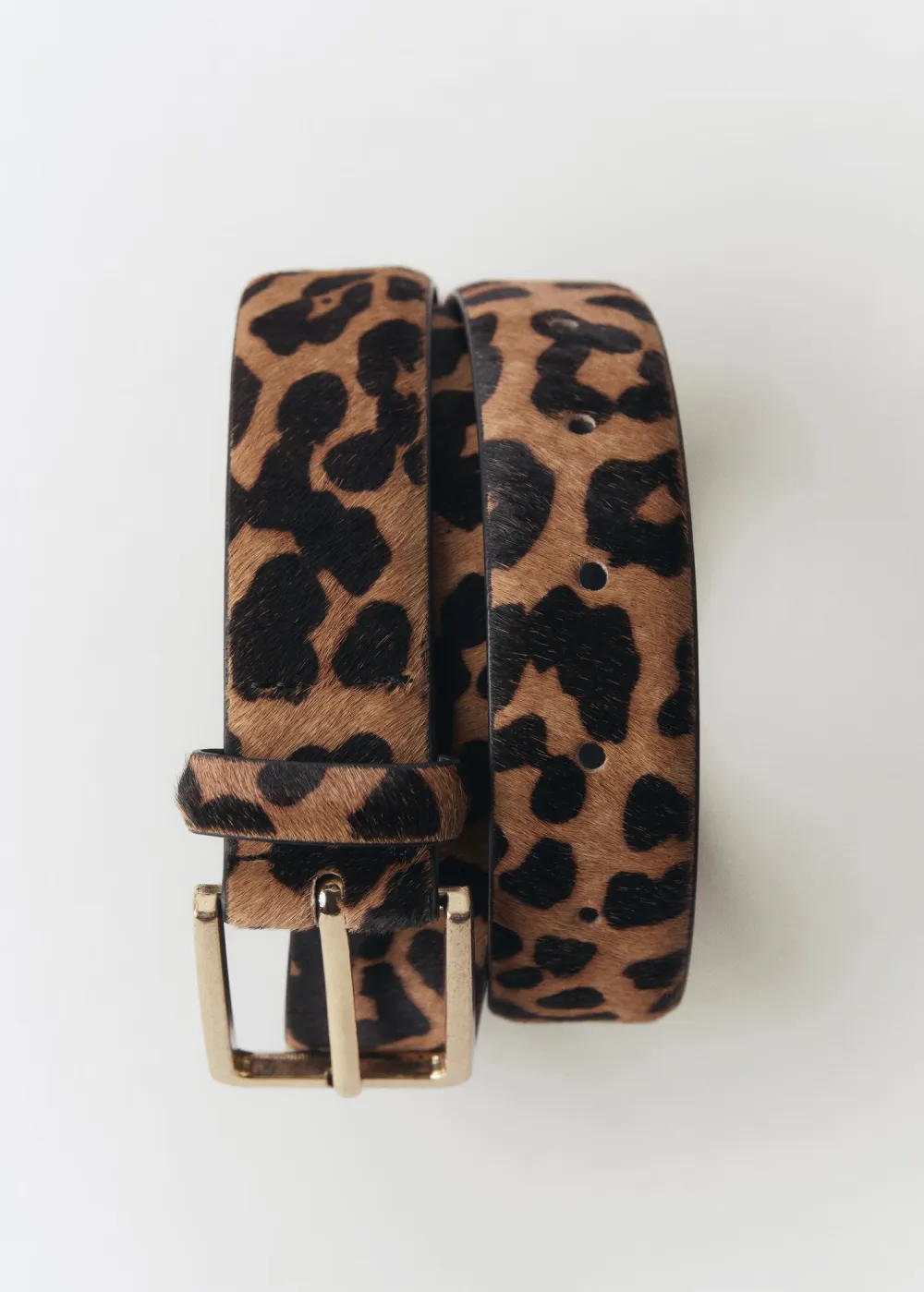 Leopard Print Square Buckle Belt