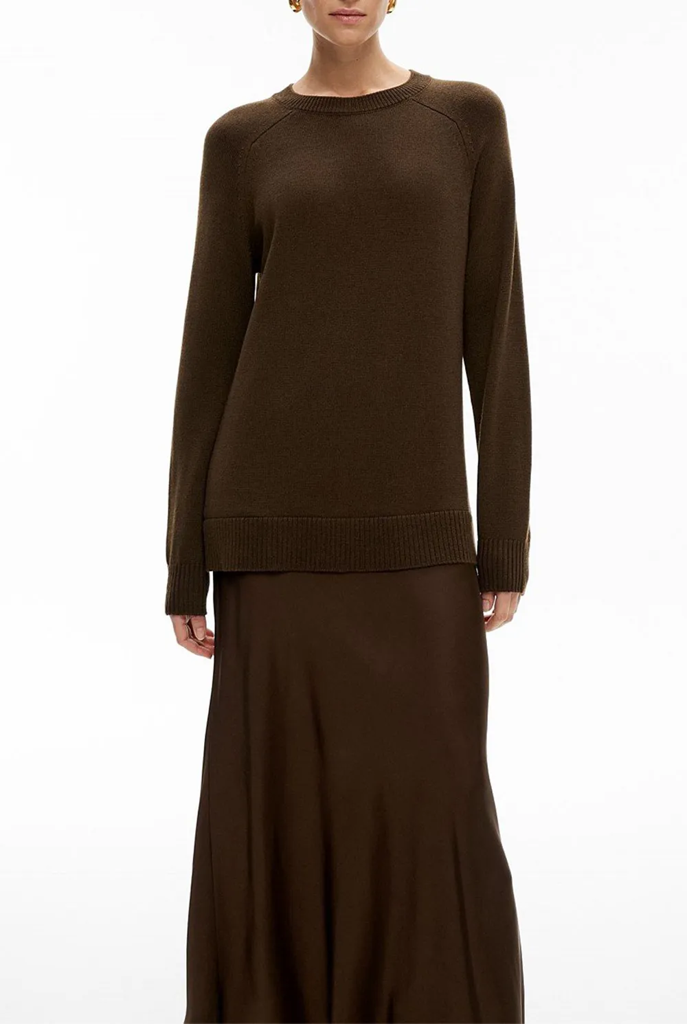 Solid-Color Knitted Wool Long Dress