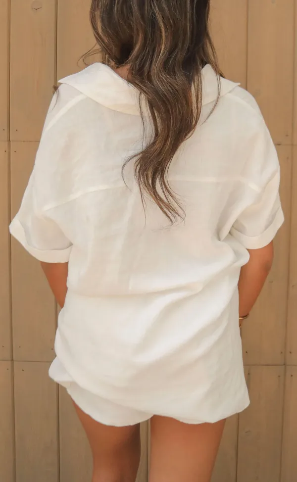 Short Sleeved Button Down Shirt and Shorts Set