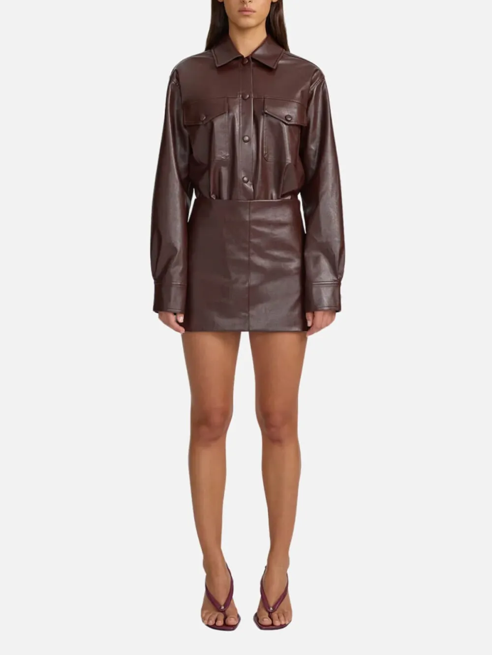 PU Mid-Rise Mini Skirt