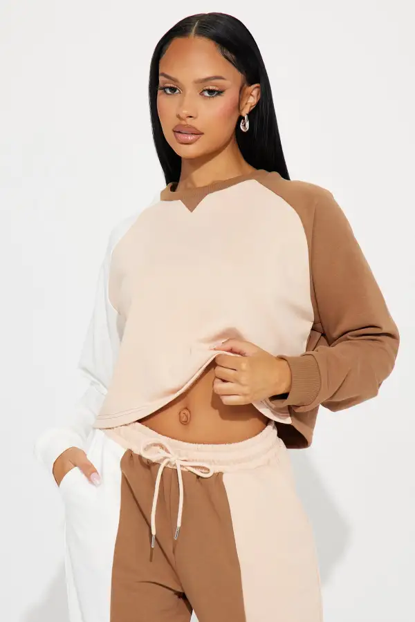 Leaving You Behind Jogger Set - Taupe/combo