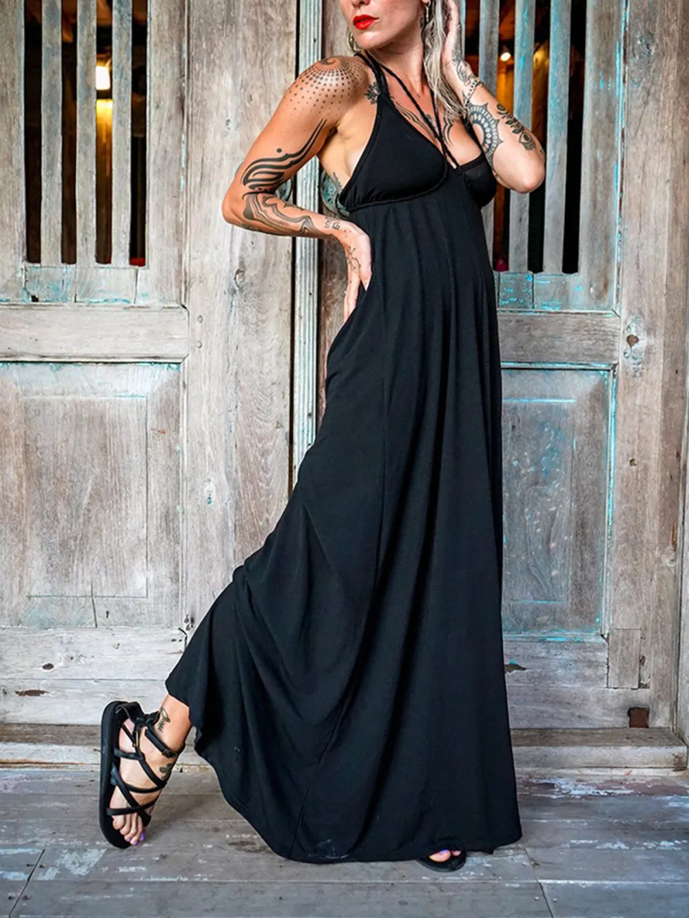 Loose And Reversible Strappy Long Dress