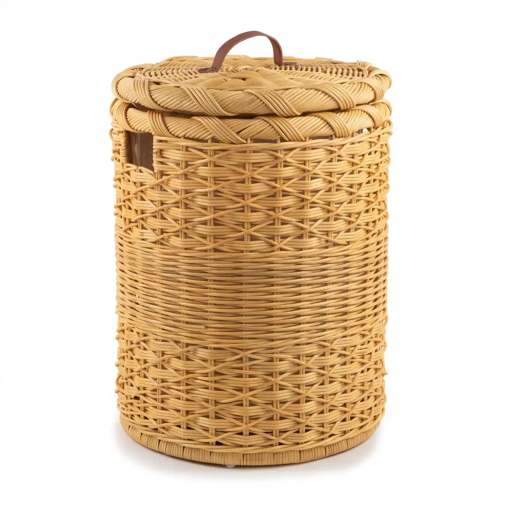 Round Wicker Laundry Hamper