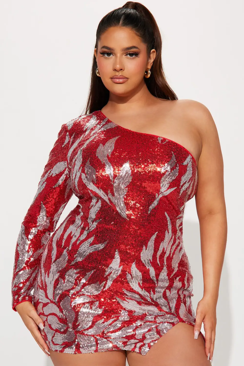 Mami On Fire Mini Dress - Red/combo