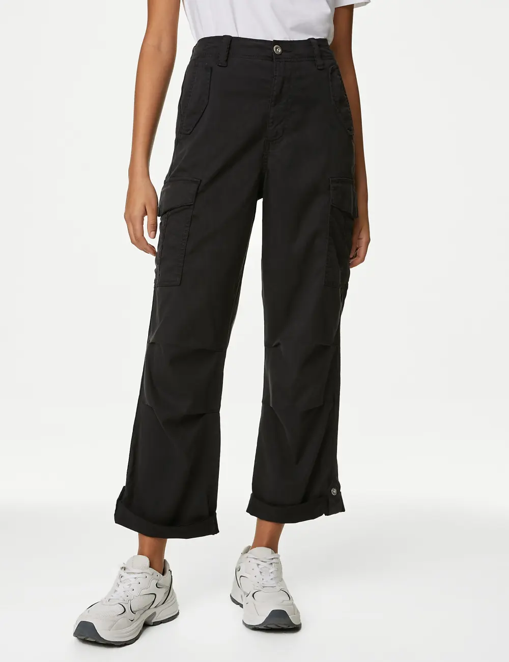 Rich Cargo Tea Dyed Cropped Trousers