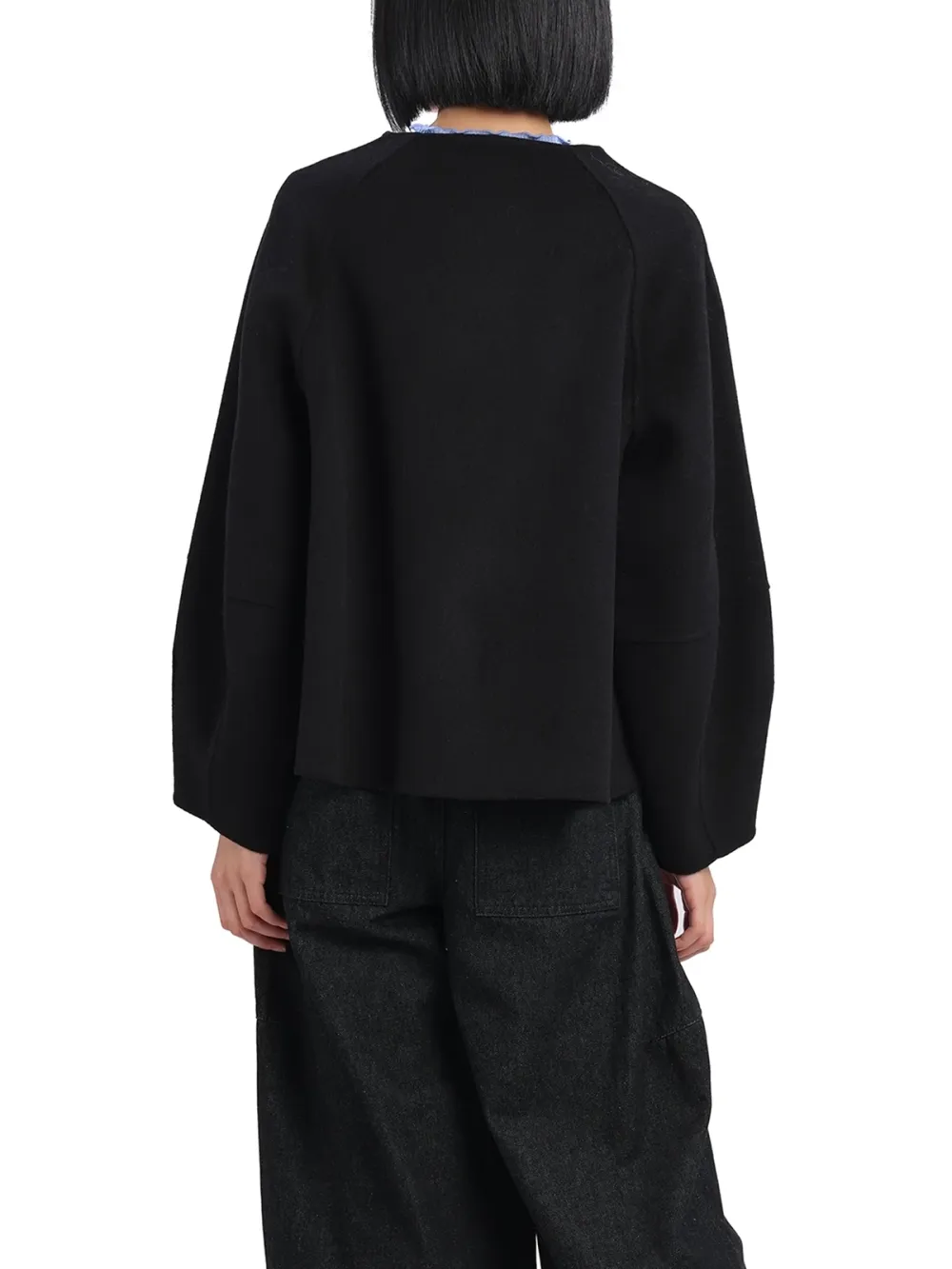 Round Neck Button - Up Blazer