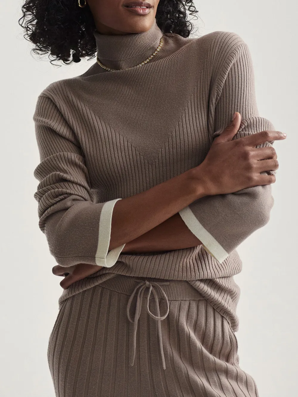 Rib Knit High-Neck Top