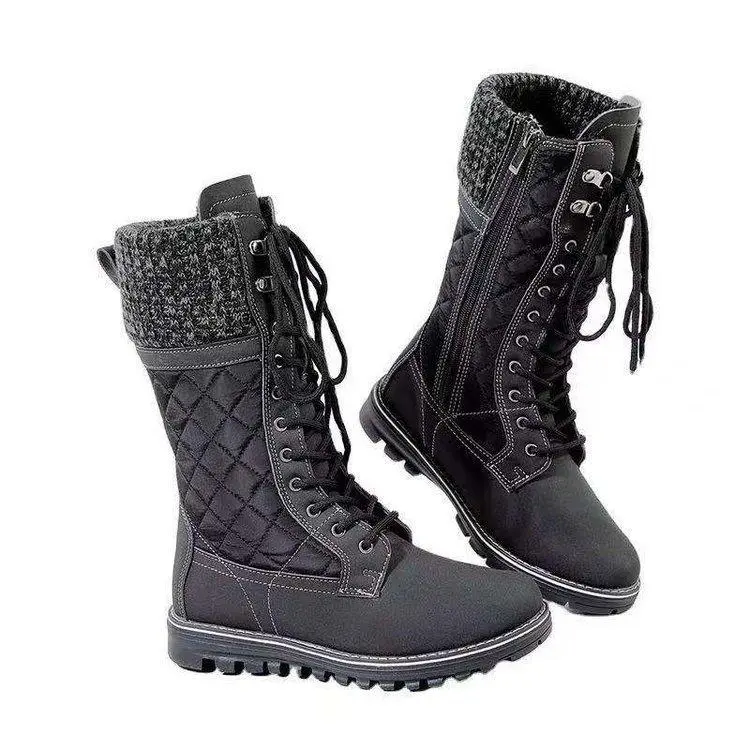 Mid-calf Lace-up Zipper Martin Boots