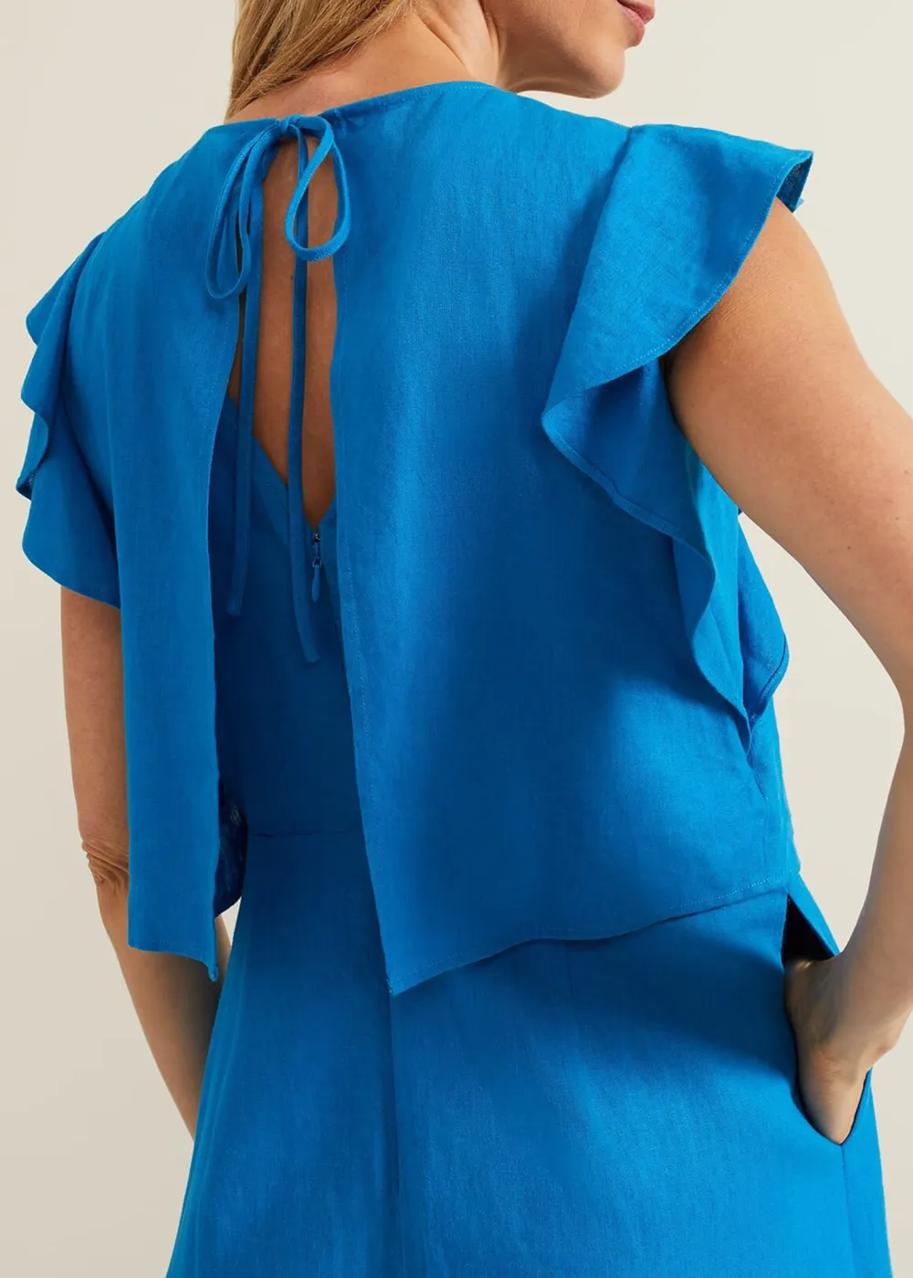 Loose Linen Solid Color Commuter Style Women's Jumpsuit