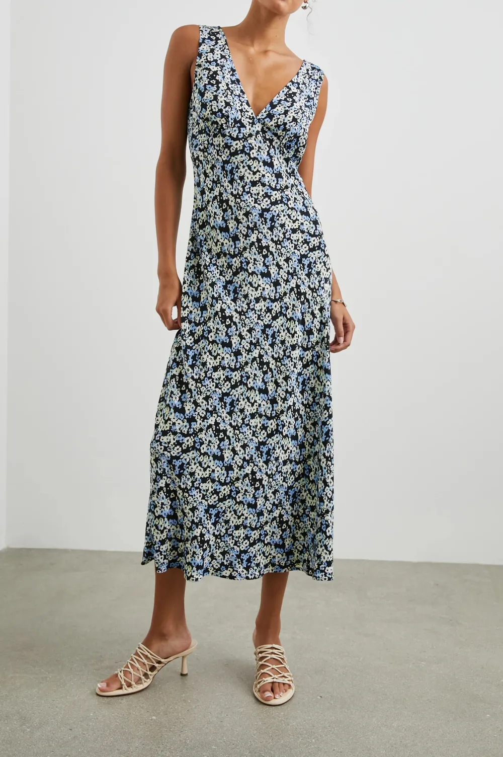 Purple-Red Floral Print Fitted Dress With A Waistline