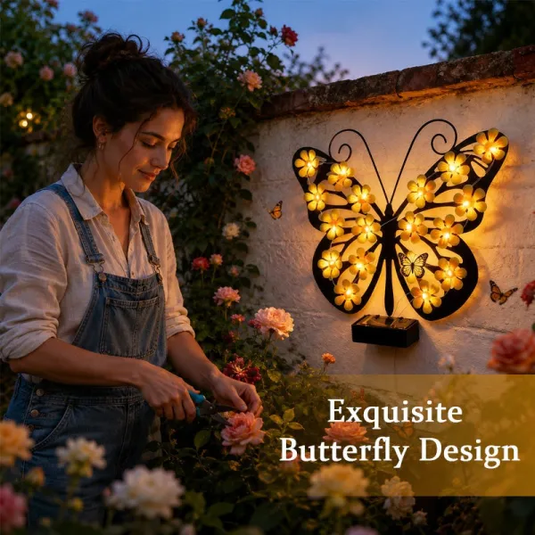 Solar Outdoor Butterfly Wall Light