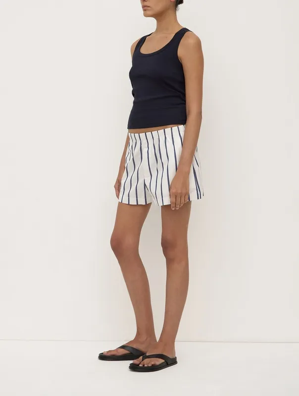 True Navy Ribbed Scoop-Neck Tank
