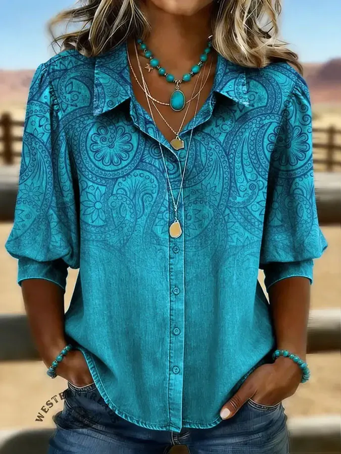 Women's Casual Retro Cotton Linen Shirt