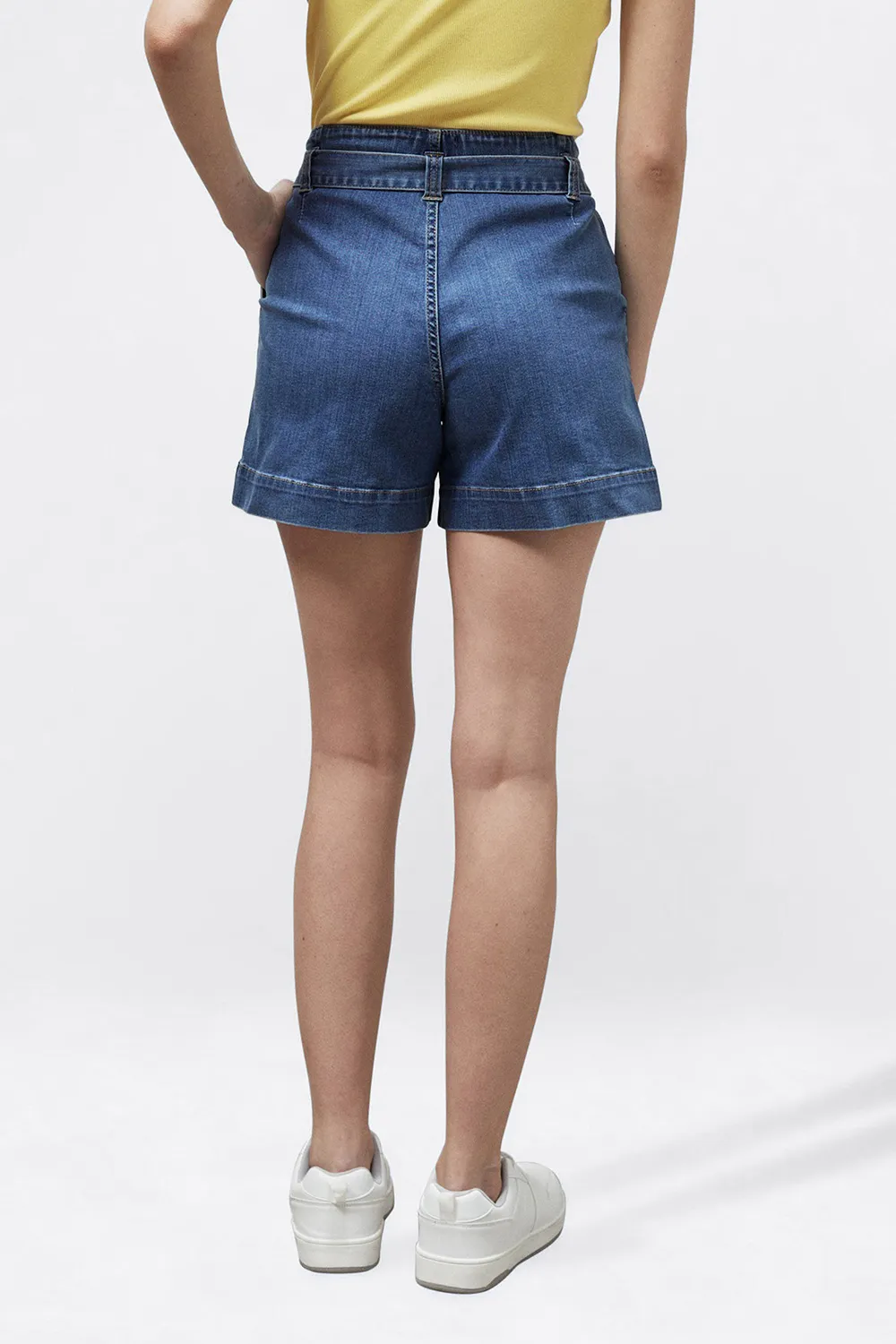 Regular Fit Washed Denim Shorts