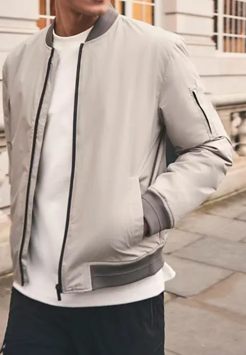 Simple And Stylish Grey Men's  Regular Fit Jacket
