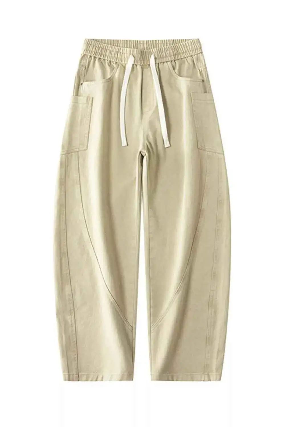 Loose Fit Drawstring Waist Jeans