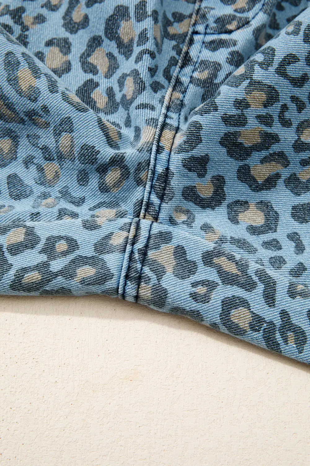 Wide Leg Drawstring Leopard Print Exposed Jeans