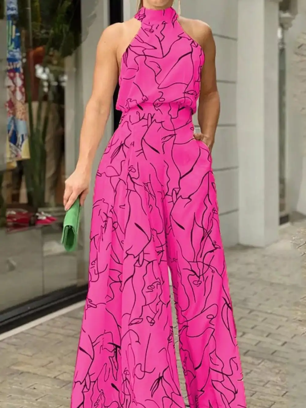 Everyday Wide Leg Halter Jumpsuit