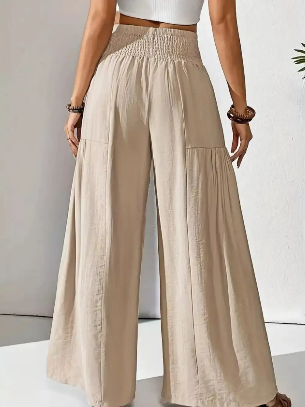Everyday Smocked Waist Wide Leg Pants