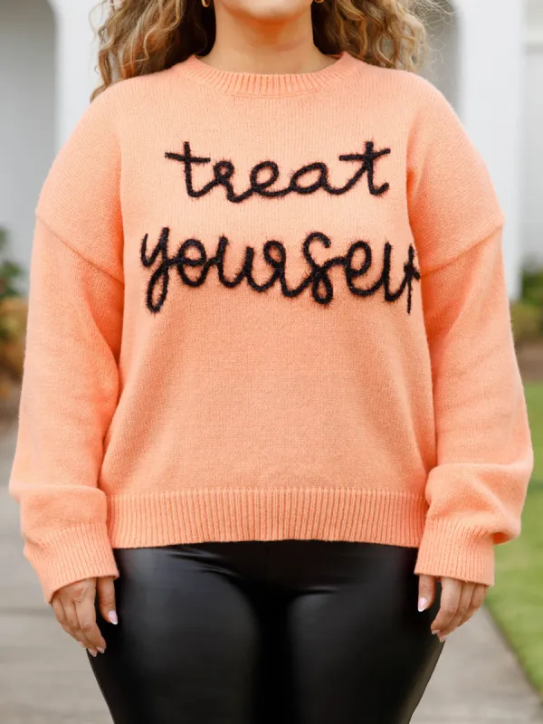 Letter Pattern Loose Knit Sweater