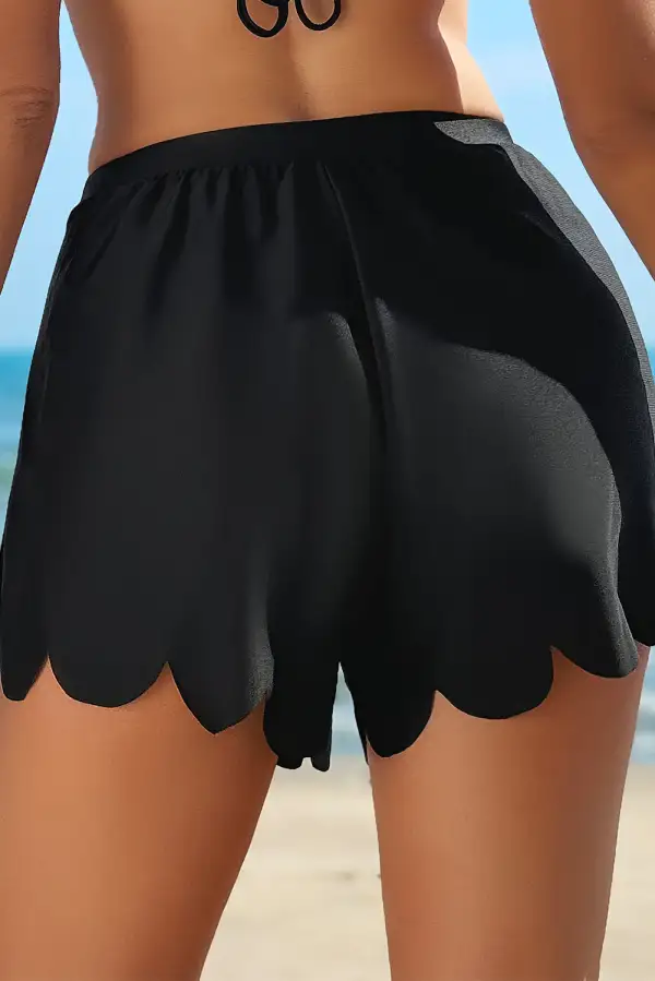 Scalloped Trim Beach Swim Shorts