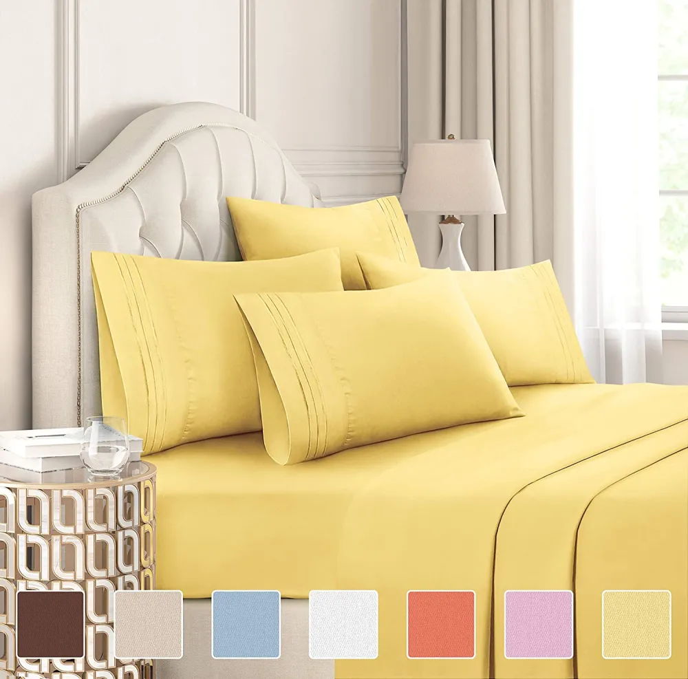 4/6 Piece Bed Sheets Set- Extra Soft - Deep Pockets - Easy Fit - Breathable /Cooling - Wrinkle Free