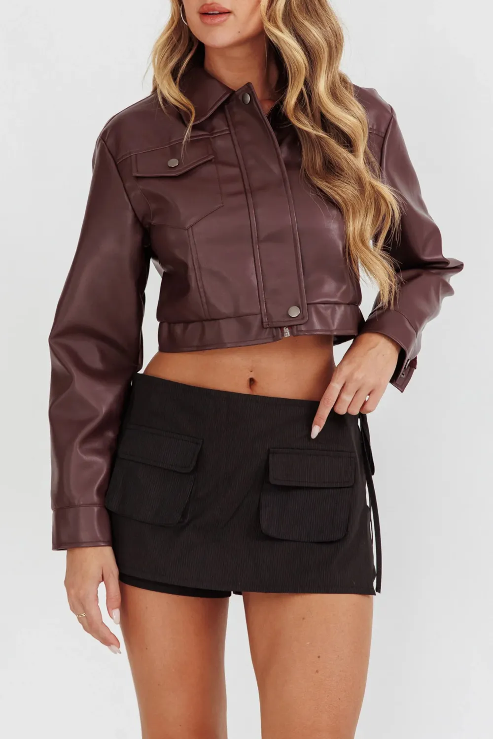 Handsome Cropped Leather Jacket