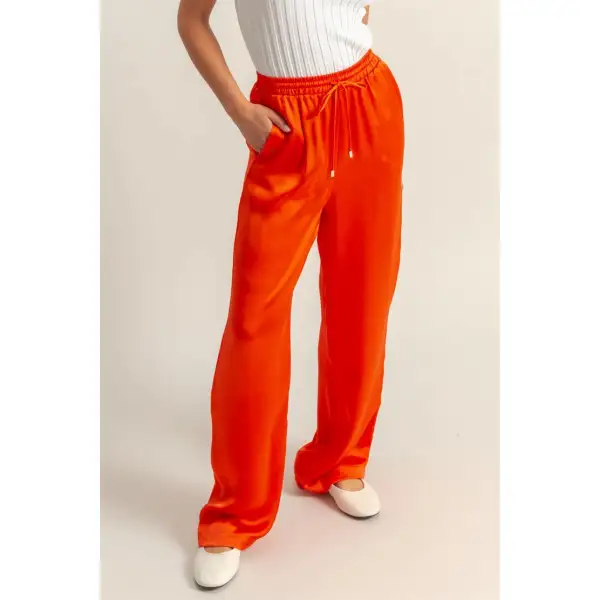 Roomy Drawstring Flowy Casual Pants