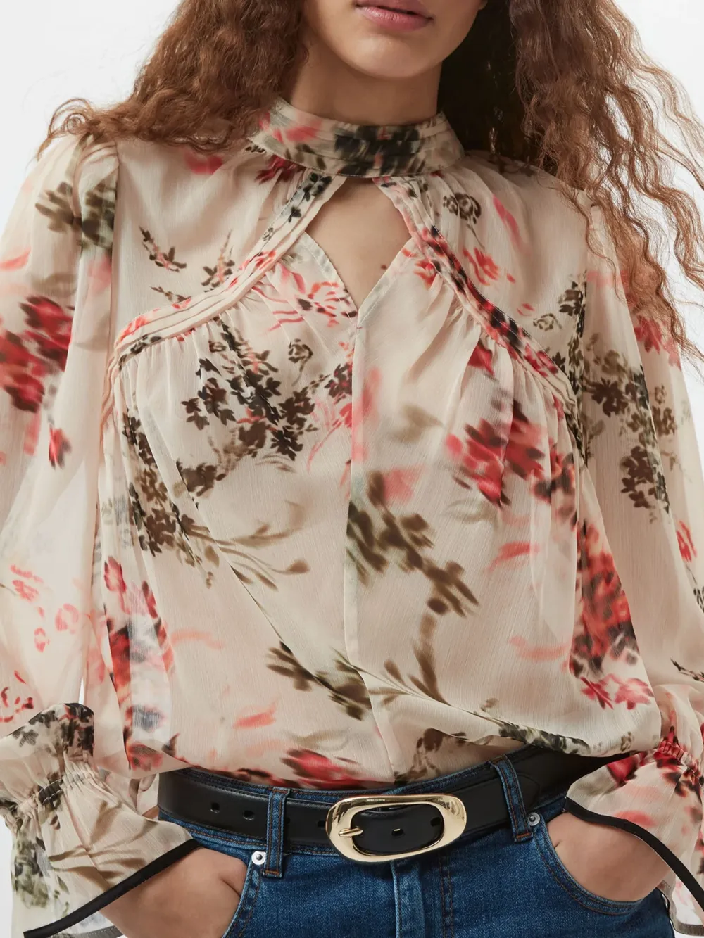 Elegant And Elegant Printed Hollow Top