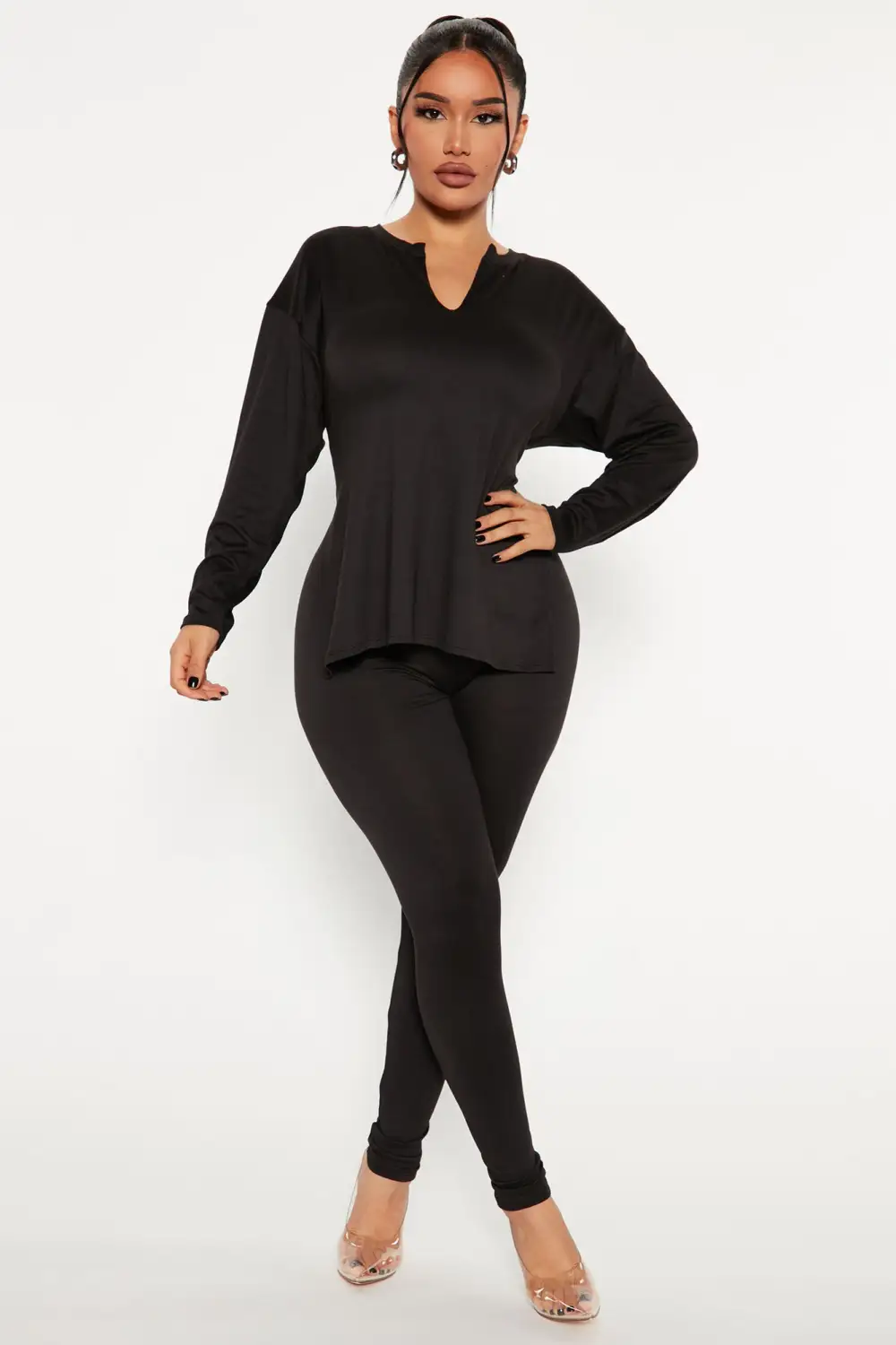 Lets Chill Together Legging Set - Black