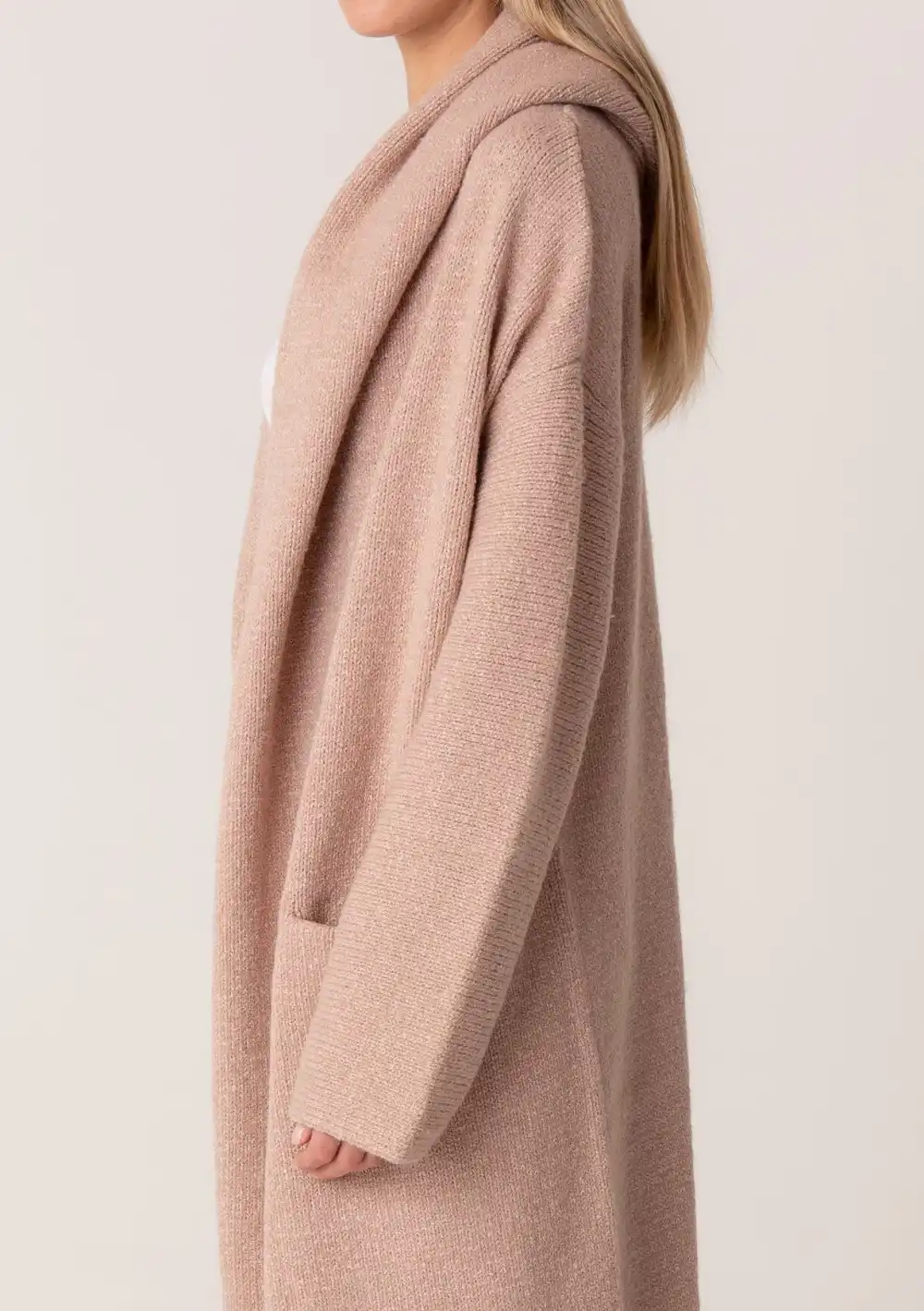 Open Front Hooded Coat