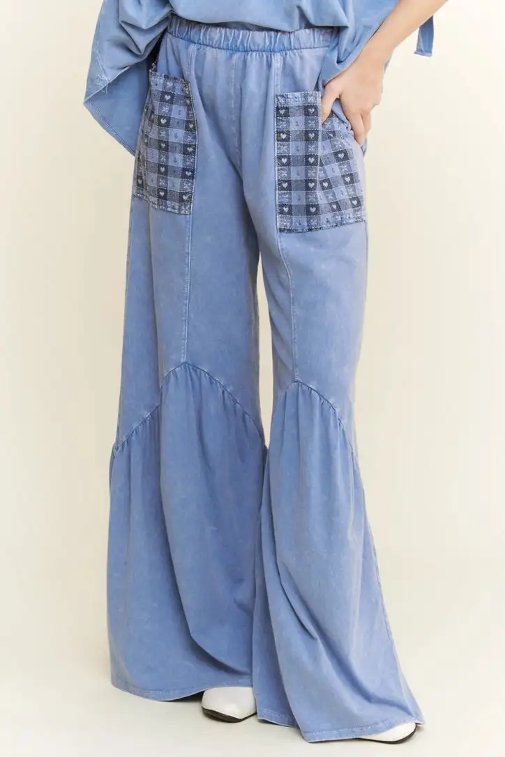 Roomy Relaxed Cotton Blend Casual Pants